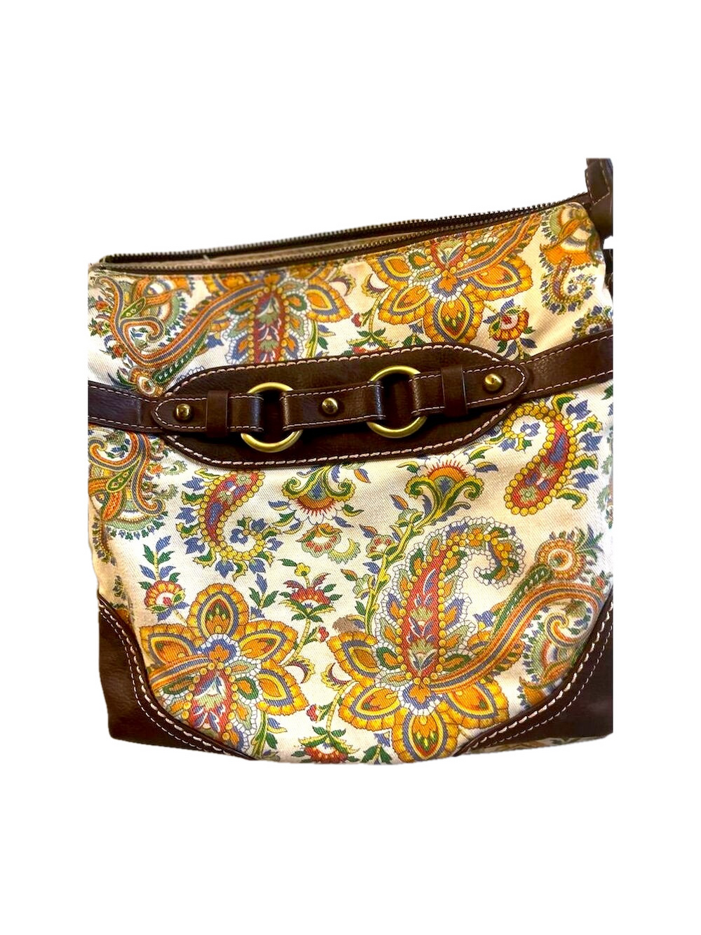 Giani Bernini Paisley Floral Crossbody Bag Multicolor Women's Casual 10x11x1.
